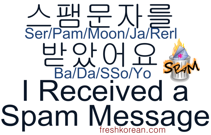 I received a spam message - Fresh Korean Phrase Card